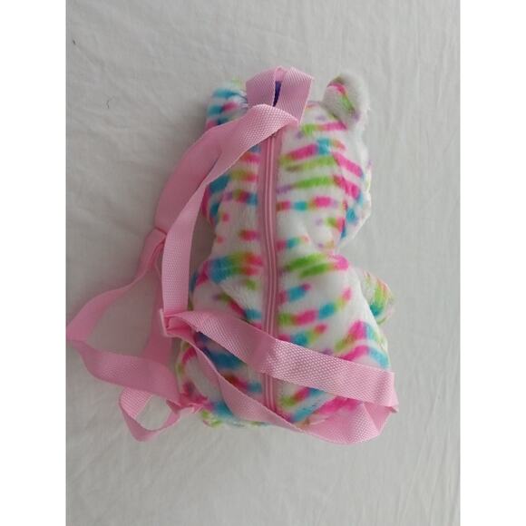 Carried Away Plush Unicorn Backpack Tie-Dye Rainbow Pastel Kids Bag - Picture 2 of 4